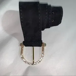 ALEXANDER McQUEEN size LARGE black suede wide belt w/mother of pearl buckle Alexander McQueen | Accessories | Alexander Mcqueen Size  main image 2